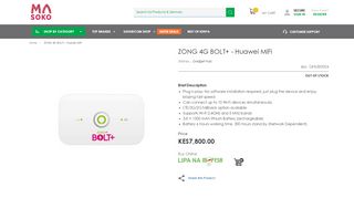 
                            9. ZONG 4G BOLT+ - Huawei MiFi - masoko.com