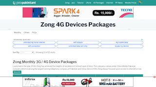 
                            10. Zong 4G Device Packages - Zong MBB Packages (August, 2019)
