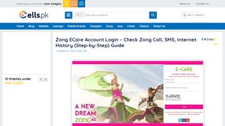 
                            3. Zong ECare Account Login - Check Zong Call, SMS, Internet ...
