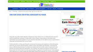 
                            3. Zong Ecare Service Sign Up New Login Account Help Online