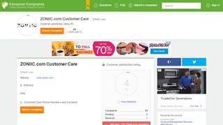 
                            2. ZONIIC.com Customer Care, Complaints and Reviews