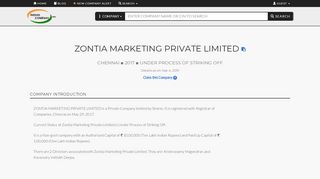
                            5. ZONTIA MARKETING PRIVATE LIMITED | Indian Company Info