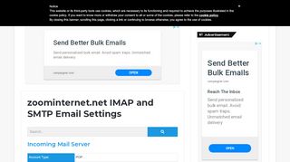 
                            7. zoominternet.net IMAP and SMTP Email Settings