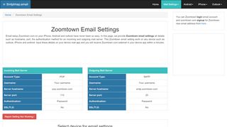 
                            8. Zoomtown Email Settings | zoomtown.com SMTP, IMAP & POP …