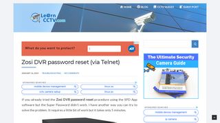 
                            5. Zosi DVR password reset (via Telnet) - Learn CCTV.com