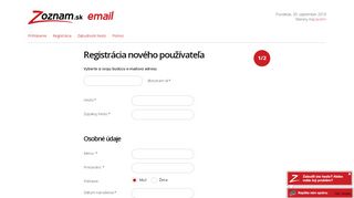 
                            8. Zoznam Email – Registrácia