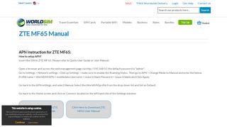 
                            2. ZTE MF65 Manuals - WorldSIM