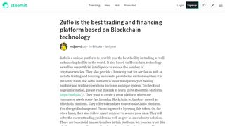 
                            6. Zuflo is the best trading and financing platform based on …