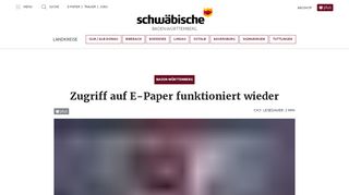 
                            2. Zugriff auf E-Paper funktioniert wieder - Schwäbische Zeitung