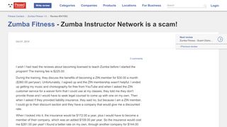 
                            9. Zumba Fitness - Zumba Instructor Network is a scam! Jun 30 ...