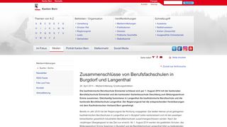 
                            7. Zusammenschlüsse von Berufsfachschulen in Burgdorf ... - Kanton Bern