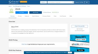 
                            5. ZUUS Pricing, Features & Reviews 2019 - Free Demo