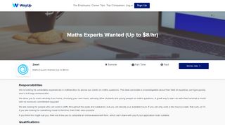 
                            6. Zwerl: Maths Experts Wanted (Up to $8/hr) | WayUp