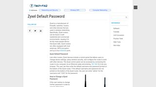 
                            1. Zyxel Default Password - tech-faq.com