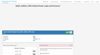 
                            3. ZyXEL ZyWALL 2WG Default Router Login and …