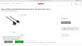 
                            11. 00039940 Hama RGB-Scart-Kabel für Nintendo Wii U, Wii mini, Wii ...