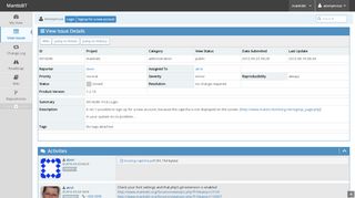 
                            4. 0014286: First Login - MantisBT - Mantis Bug Tracker