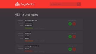 
                            11. 012mail.net logins - BugMeNot