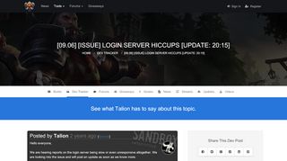 
                            12. [09.06] [Issue] Login Server hiccups - Albion Offline