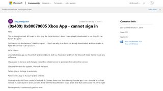 
                            1. (0x409) 0x80070005 Xbox App - cannot sign in - Microsoft Community