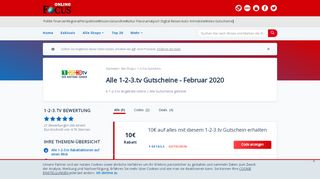 
                            13. 1-2-3.tv Gutscheine: 10€ Rabatt - Februar 2019 - Focus