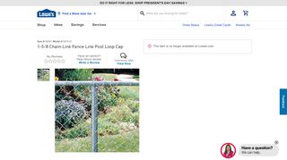 
                            13. 1-5/8 Chain-Link Fence Line Post Loop Cap at Lowes.com