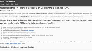 
                            6. 1 833 410 5666 MSN Registration – How to Create/Sign Up New MSN ...