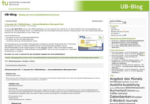 
                            11. 1 Ausweis für 3 Bibliotheken – Universitätsallianz Metropole Ruhr