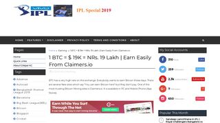 
                            12. 1 BTC = $ 19K = NRs. 19 Lakh | Earn Easily From Claimers.io - dikpal kc