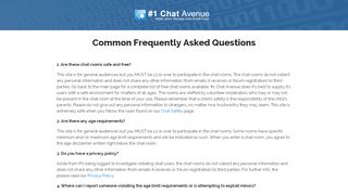 
                            3. #1 Chat Avenue - Chat Room Frequently Asked Questions