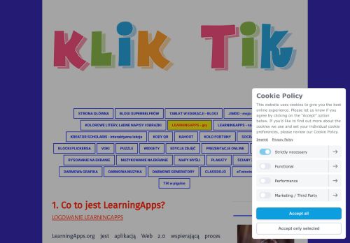 
                            4. 1. Co to jest LearningApps? - Strona internetowa kliktik!