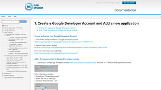 
                            12. 1. Create a Google Developer Account and Add a new application ...