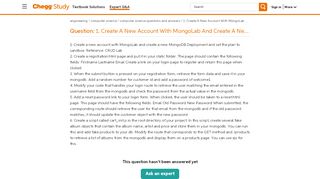 
                            11. 1. Create A New Account With MongoLab And Create A... | Chegg.com
