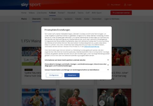 
                            6. 1. FSV Mainz 05 - Fußball | Sky Sport