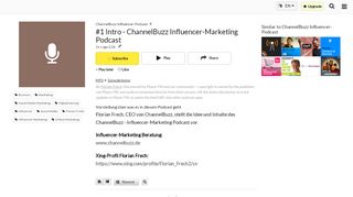 
                            8. #1 Intro - ChannelBuzz Influencer-Marketing Podcast ChannelBuzz ...