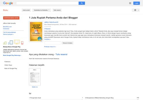 
                            7. 1 Juta Rupiah Pertama Anda dari Blogger - Hasil Google Books