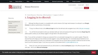 
                            13. 1. Logging in to eRecruit | Human Resources | University of Bristol