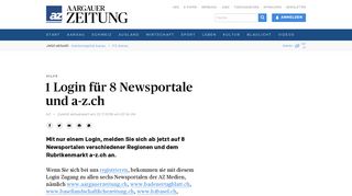
                            9. 1 Login für 8 Newsportale und a-z.ch - Hilfe - az Aargauer Zeitung