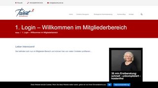 
                            11. 1. Login - Willkommen im Mitgliederbereich - Talenthoch² Personal ...