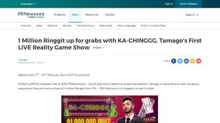 
                            12. 1 Million Ringgit up for grabs with KA-CHINGGG, Tamago's First LIVE ...