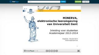 
                            13. 1 MINERVA, elektronische leeromgeving van Universiteit Gent ...