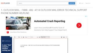 
                            6. 1. OUTLOOK MAIL. ~1888~ 406 ~4114 OUTLOOK MAIL ERROR ...