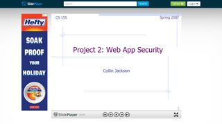 
                            13. 1 Project 2: Web App Security Collin Jackson CS 155 Spring ppt ...