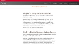 
                            7. 1. Setup and Startup Hacks - Windows 8 Hacks [Book] - O'Reilly Media