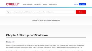 
                            10. 1. Startup and Shutdown - Windows XP Hacks, 2nd Edition [Book]