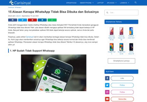 
                            13. 10 Alasan Kenapa Whatsapp Tidak Bisa Dibuka dan Solusinya