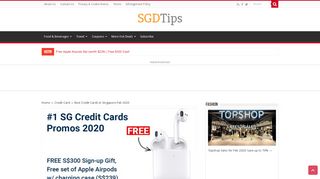 
                            9. 10 Best Credit Cards | $200 sign-up bonus | Singapore 2019 | SGDTips