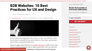
                            10. 10 Best Practices for Better B2B Website Experience - ConversionXL