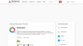 
                            13. 10 Best SoloLearn Alternatives | Reviews | Pros & Cons - Alternative.me
