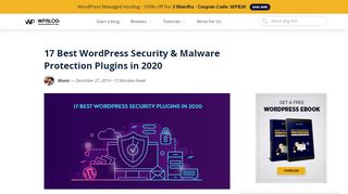 
                            11. 10 Best WordPress Security Plugins in 2019 - WPblog